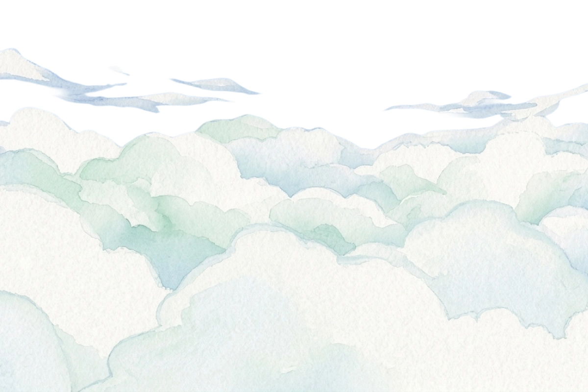 Thoughts drifting away as clouds